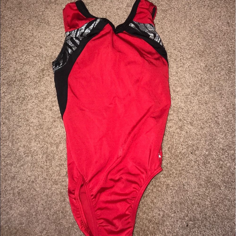 Red and black zebra gymnastics leo